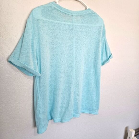 NWOT We The Free | Cassidy Crew Neck Relaxed T-Shirt Blue, Womens XS - Picture 5 of 5